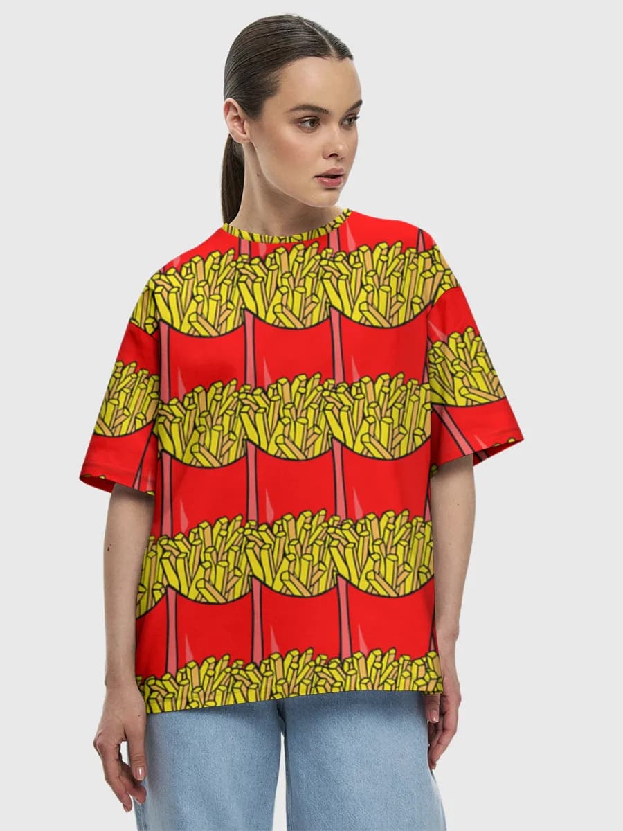 Camiseta de algodón extragrande para mujer