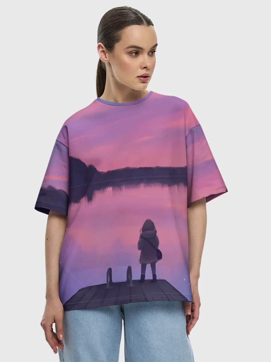 Damen Oversized Baumwoll T-Shirt
