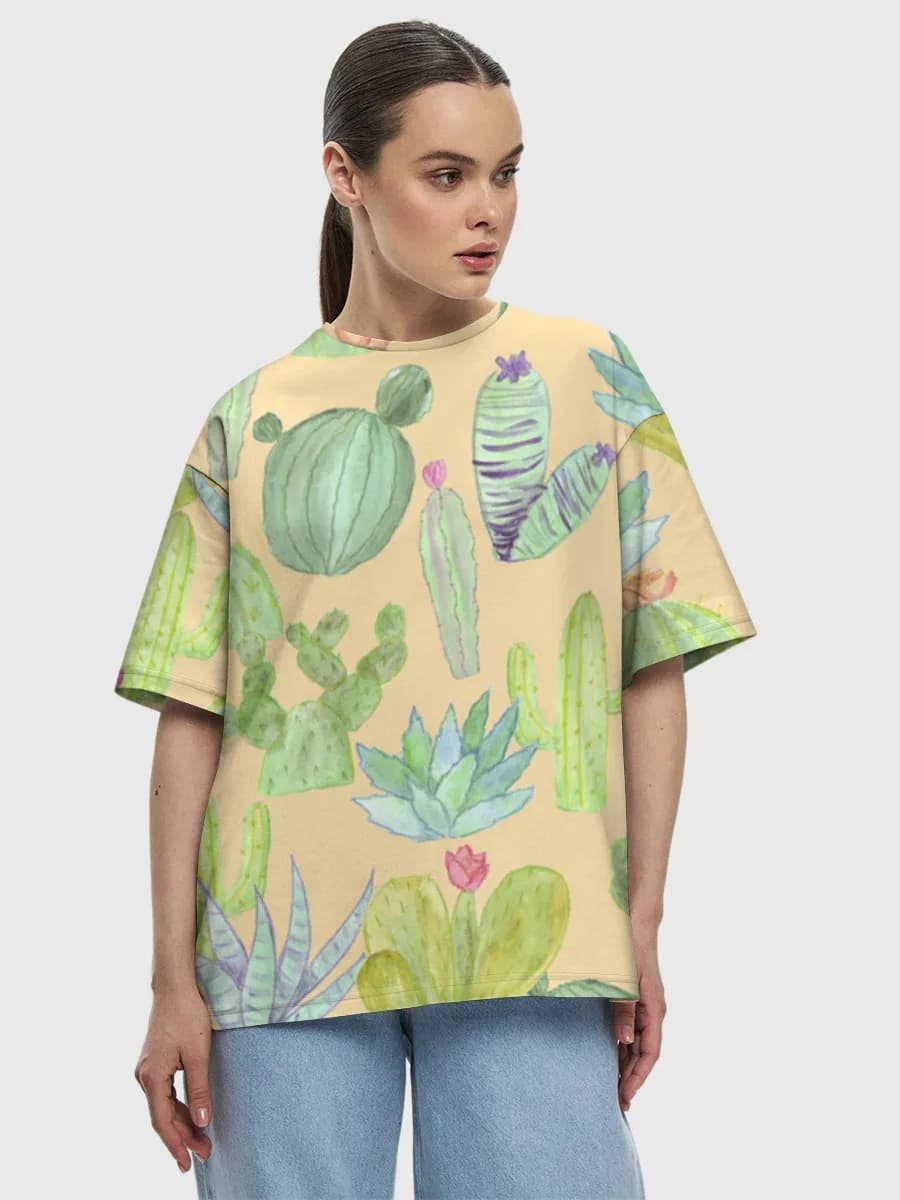 Camiseta de algodón extragrande para mujer