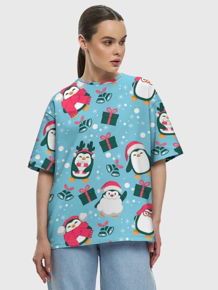 Camiseta de algodón extragrande para mujer