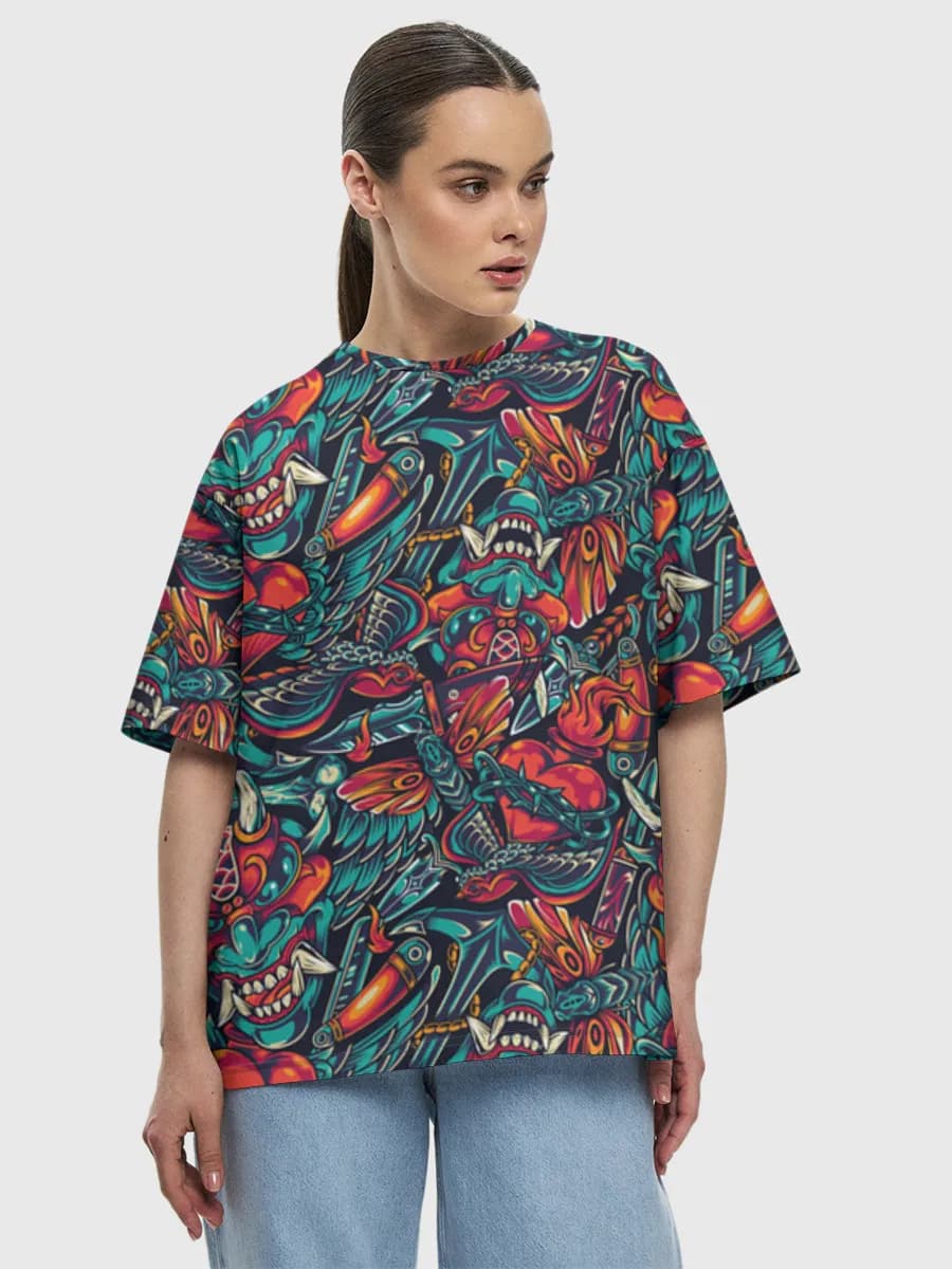 Damen Oversized Baumwoll T-Shirt