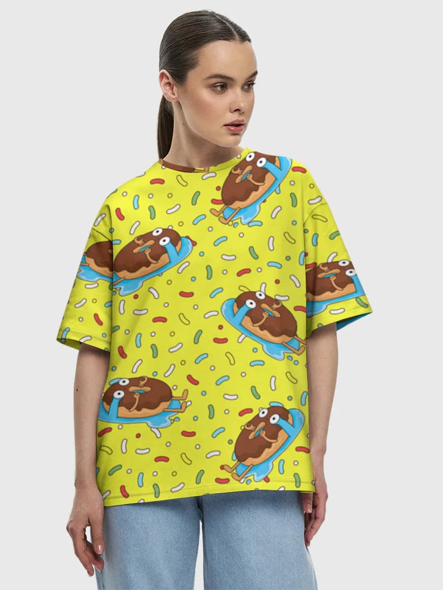 Camiseta de algodón extragrande para mujer