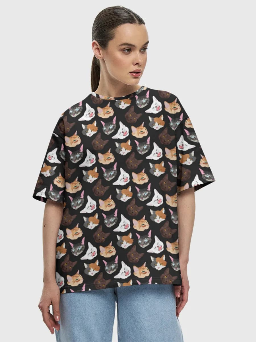 Camiseta de algodón extragrande para mujer