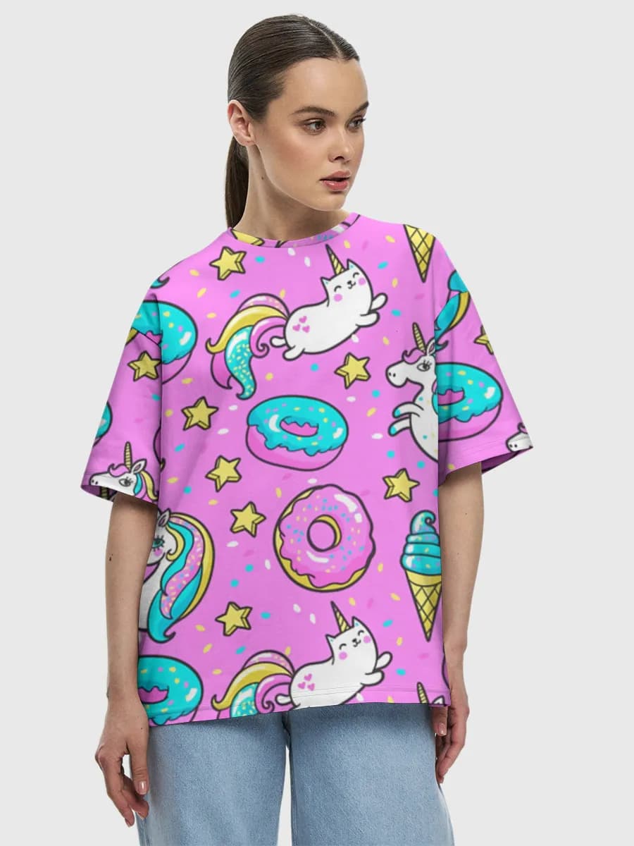 Camiseta de algodón extragrande para mujer