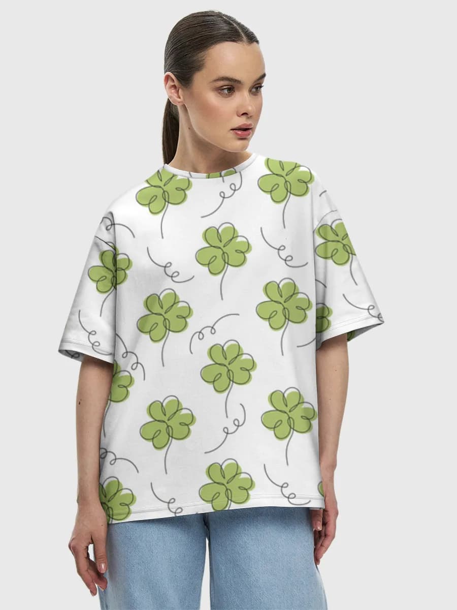 Camiseta de algodón extragrande para mujer
