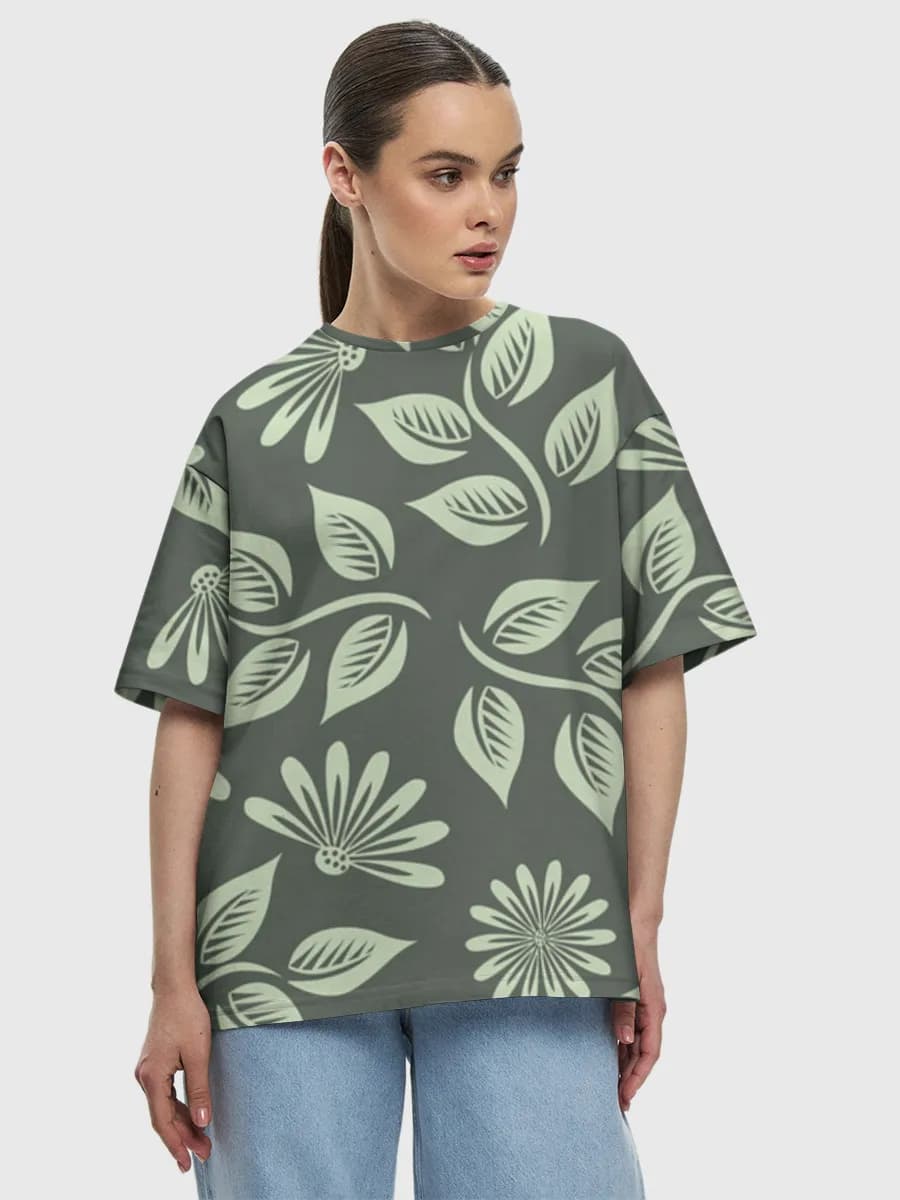 Camiseta de algodón extragrande para mujer
