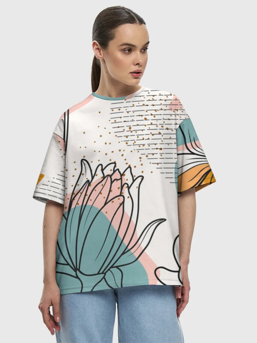 Damen Oversized Baumwoll T-Shirt
