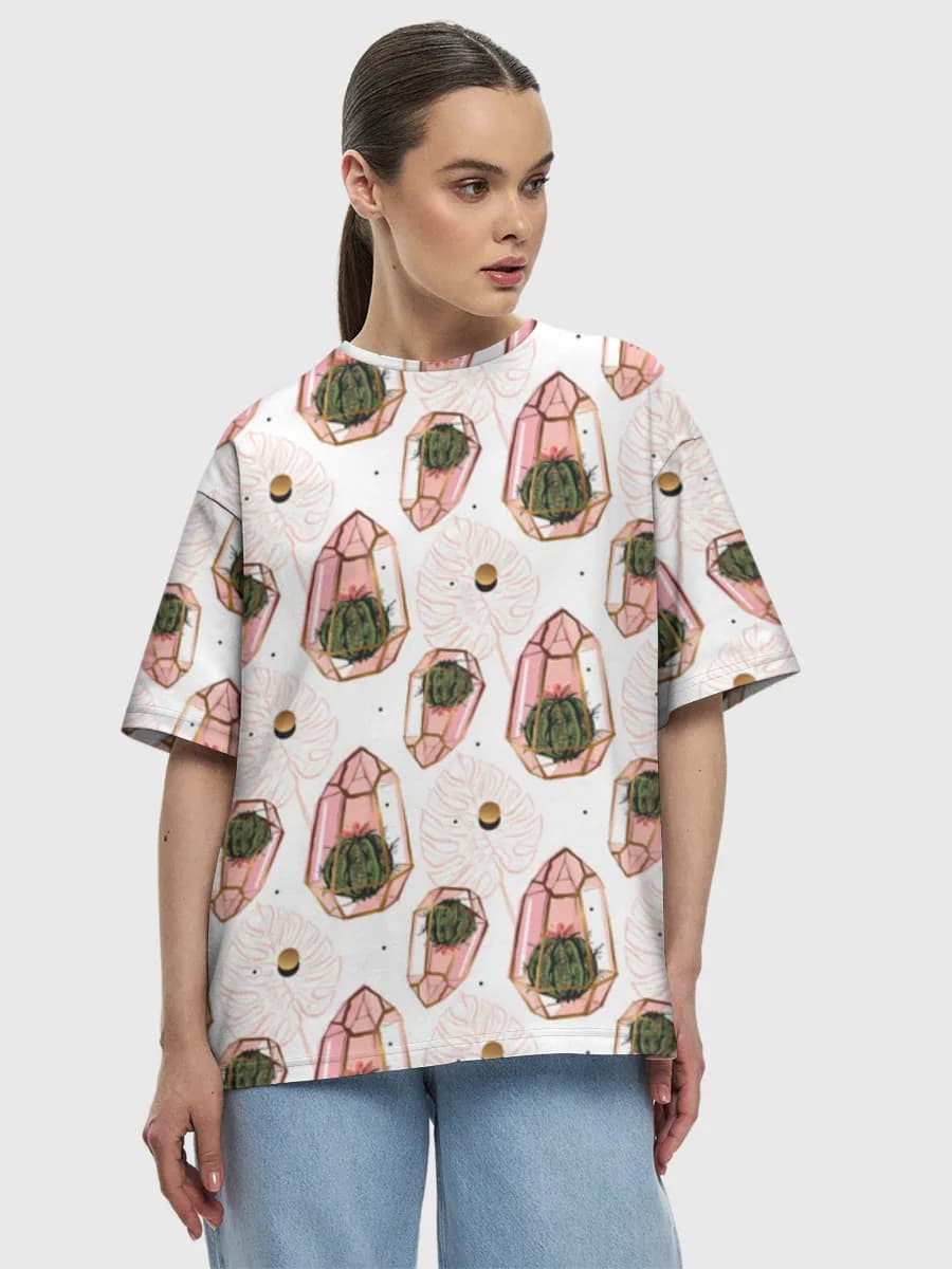 Camiseta de algodón extragrande para mujer