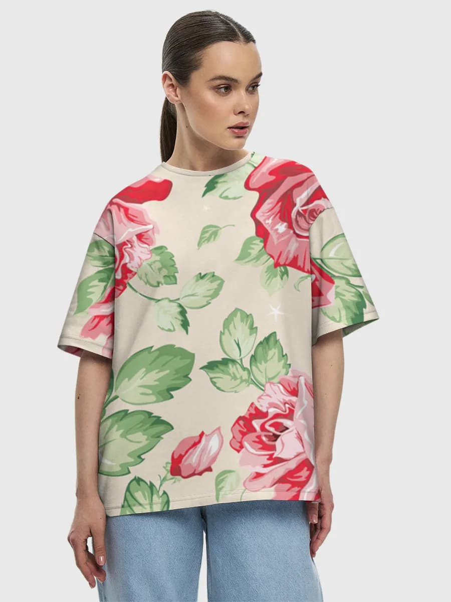 Damen Oversized Baumwoll T-Shirt
