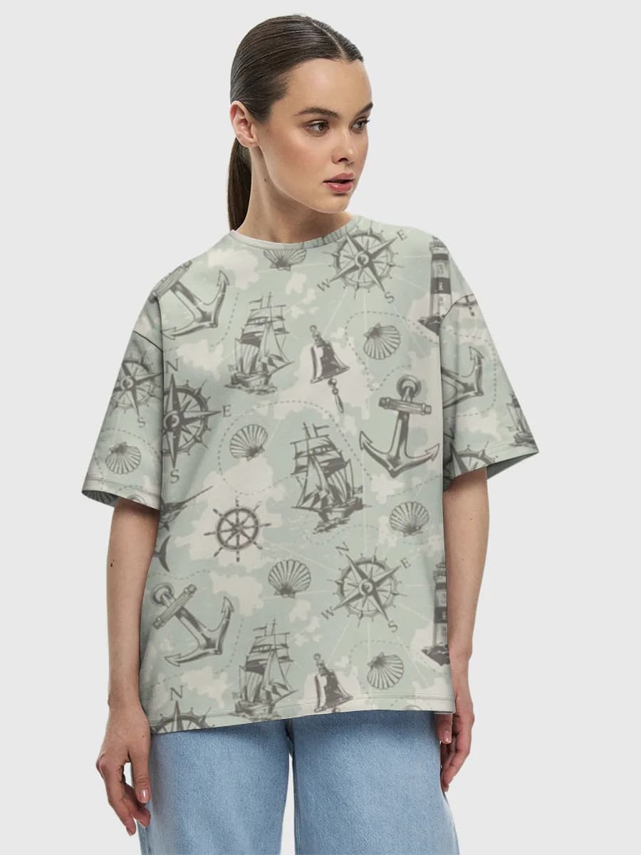 Camiseta de algodón extragrande para mujer