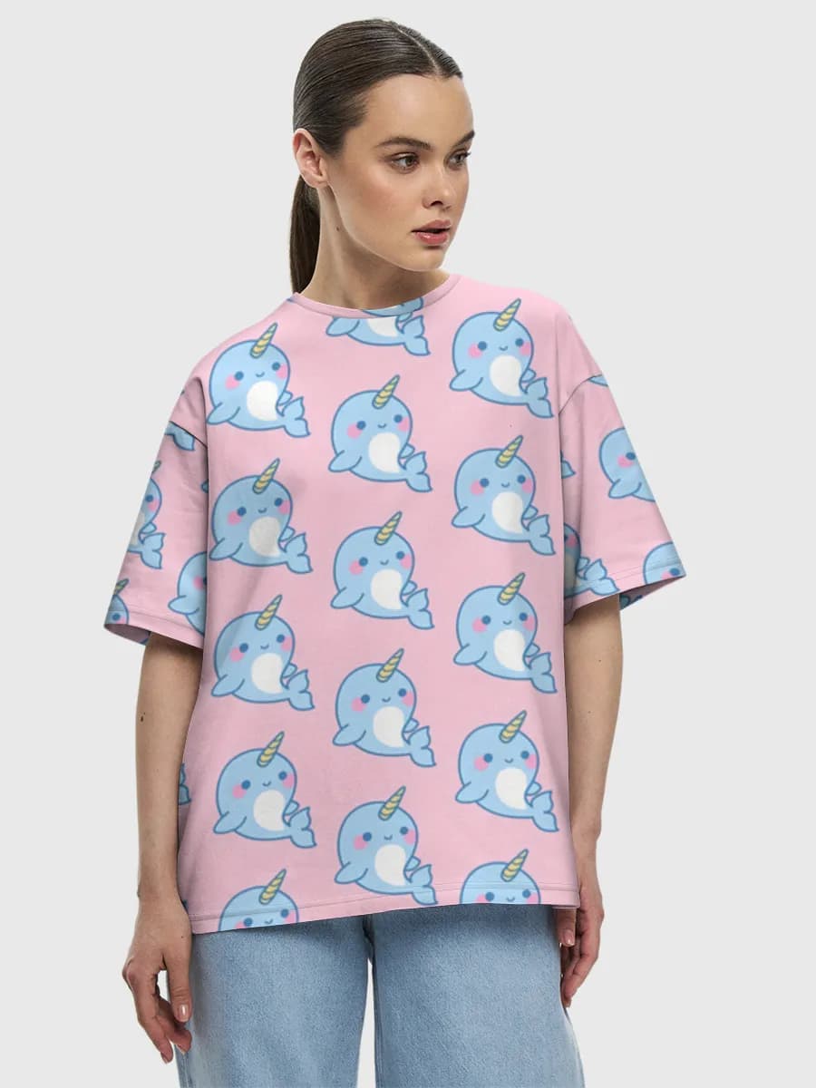 Damen Oversized Baumwoll T-Shirt