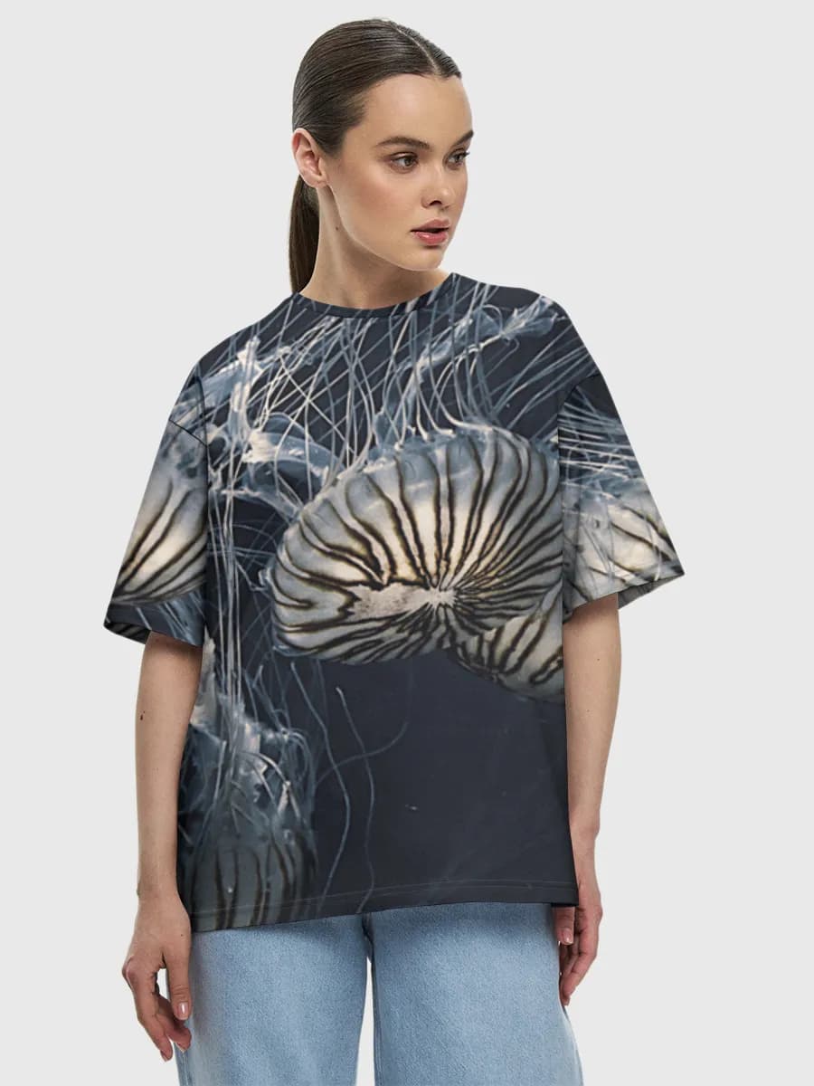 Camiseta de algodón extragrande para mujer