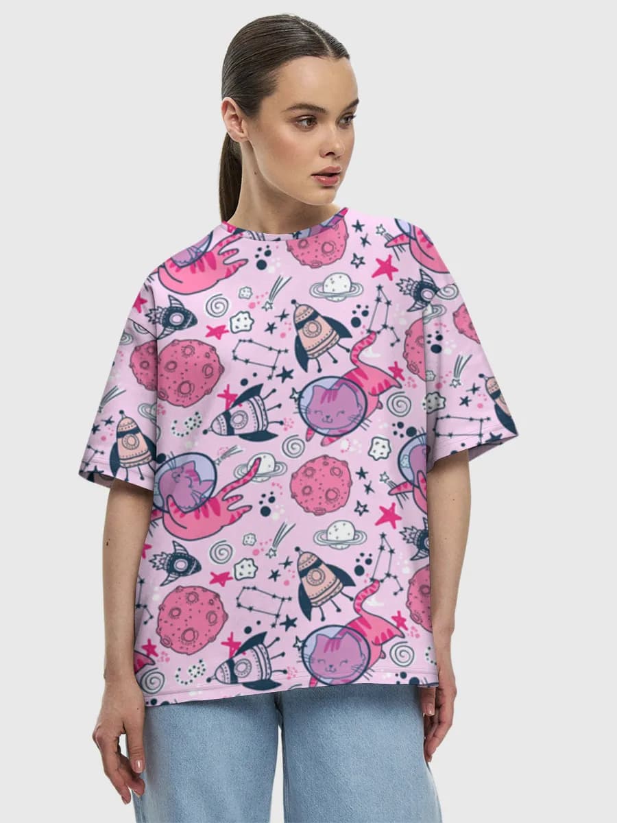 Camiseta de algodón extragrande para mujer