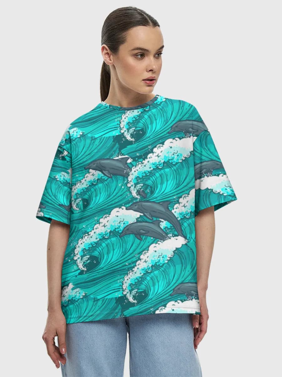 Camiseta de algodón extragrande para mujer