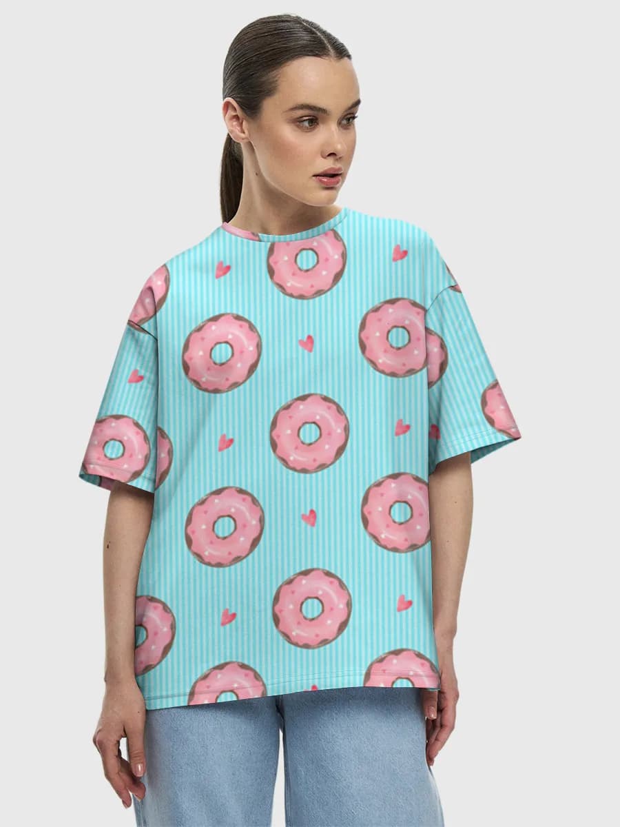 Camiseta de algodón extragrande para mujer