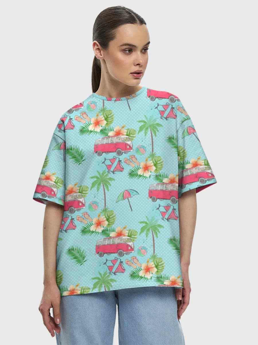 Camiseta de algodón extragrande para mujer
