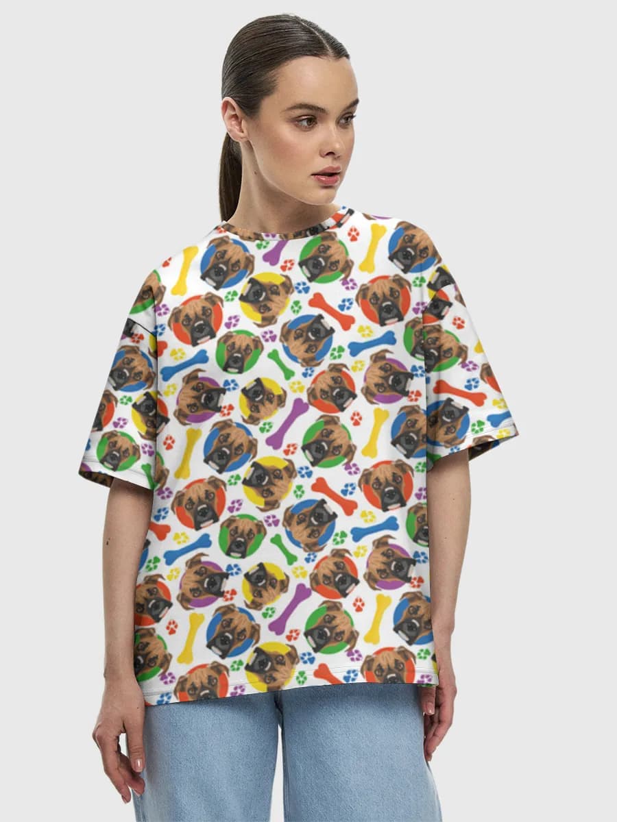 Damen Oversized Baumwoll T-Shirt