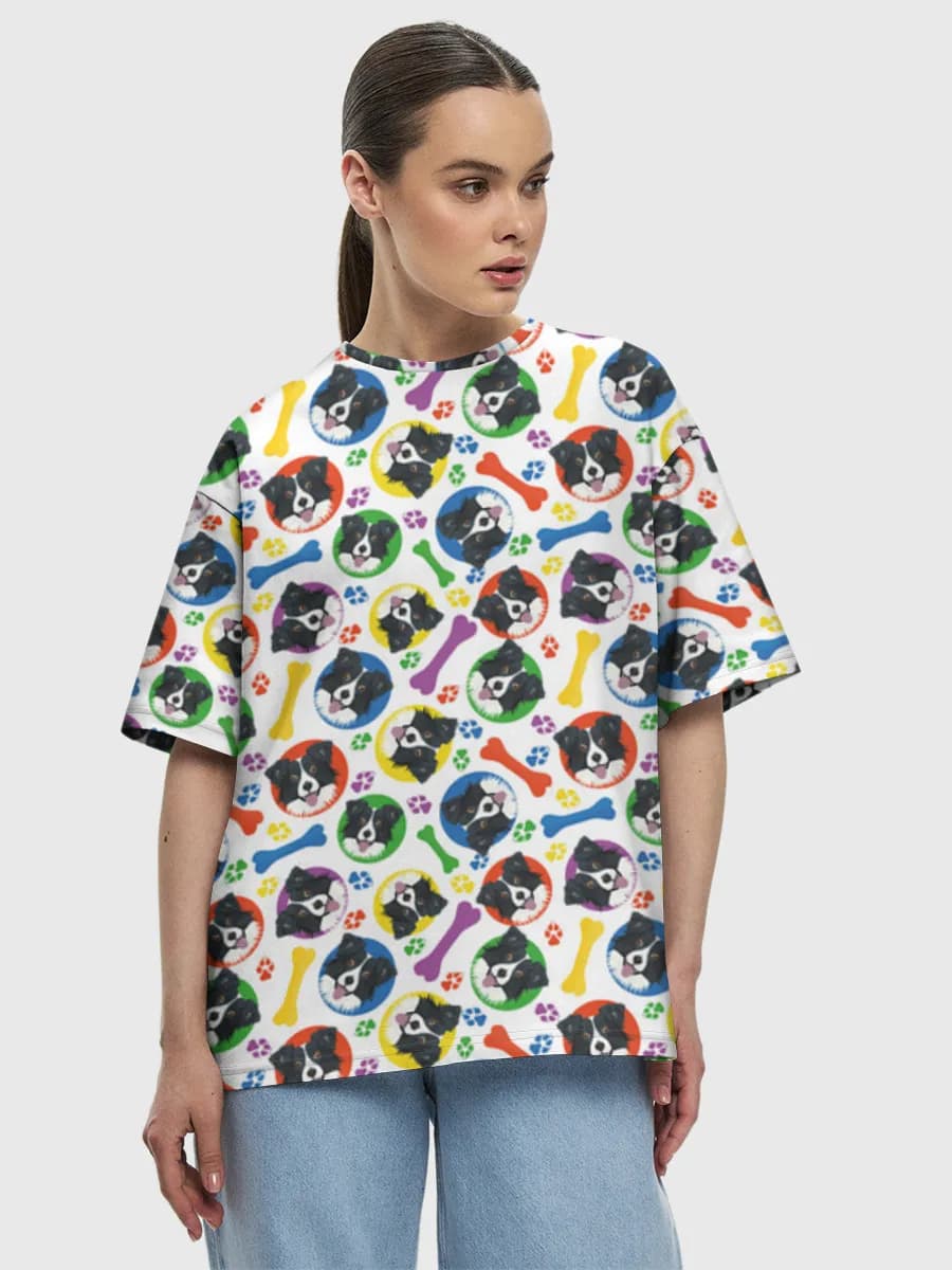 Camiseta de algodón extragrande para mujer