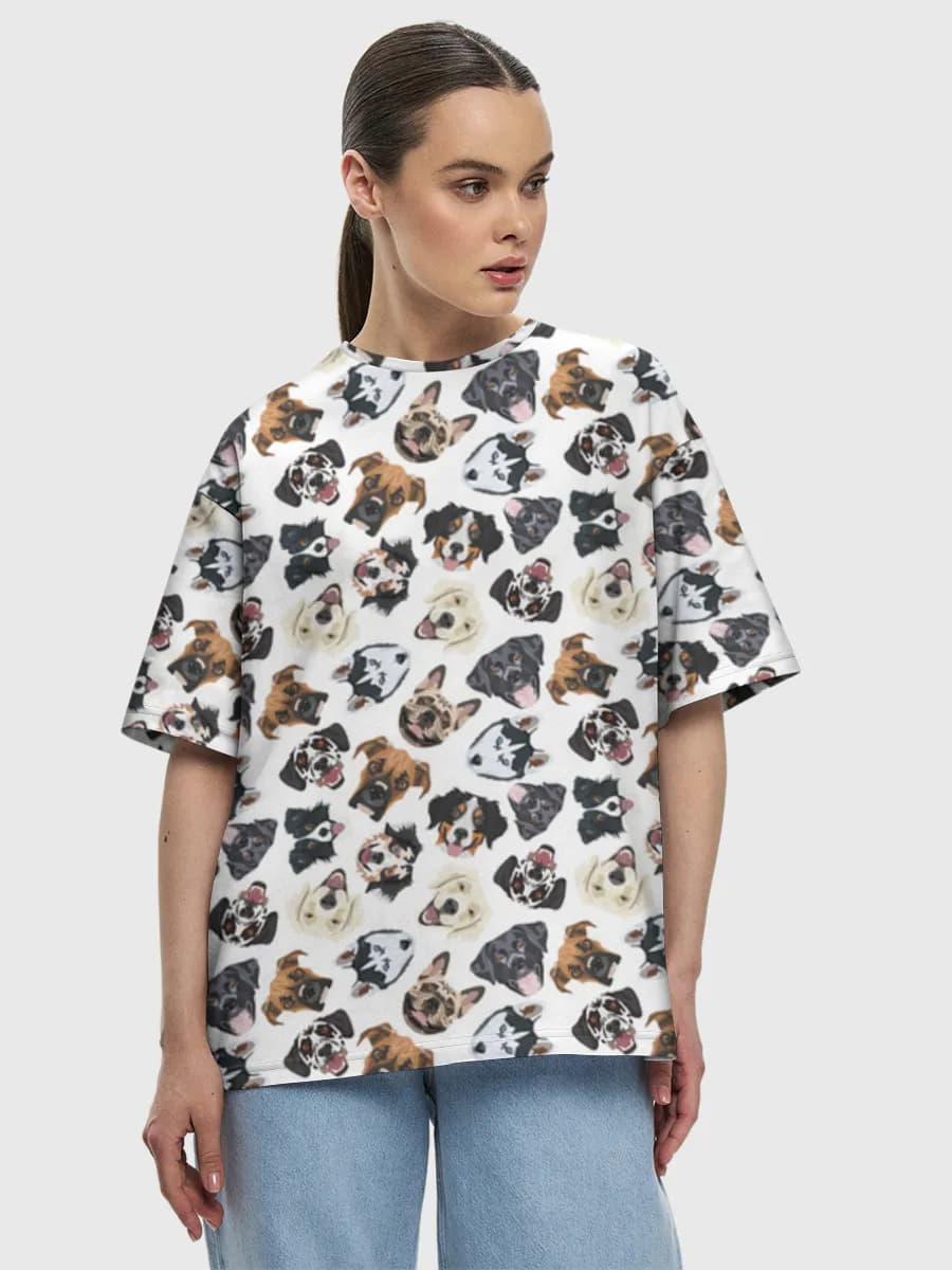 Camiseta de algodón extragrande para mujer