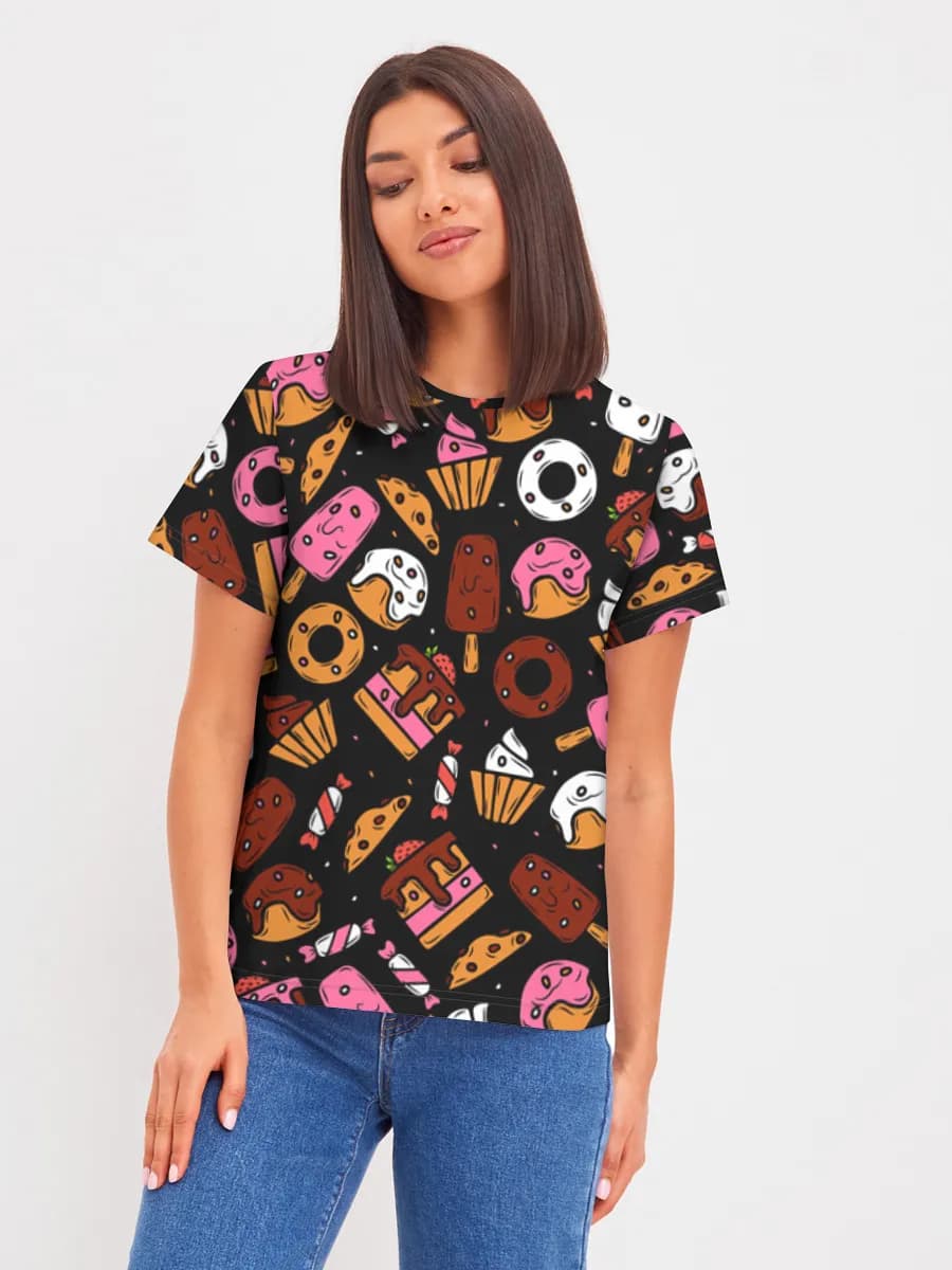Camiseta básica de algodón para mujer