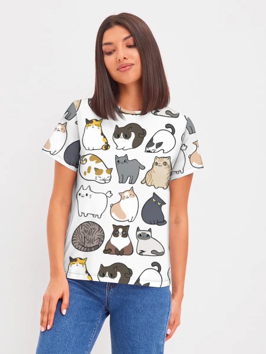 Camiseta básica de algodón para mujer