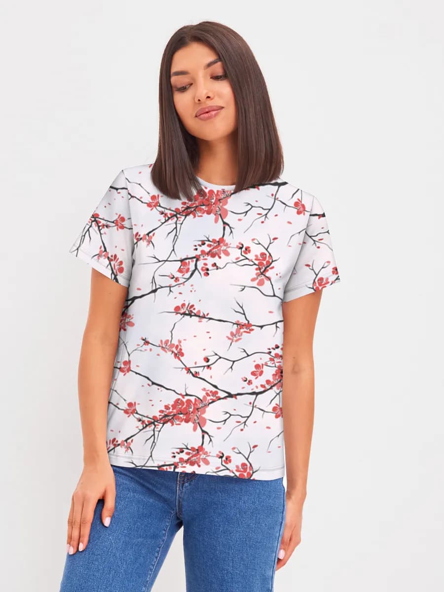 Camiseta básica de algodón para mujer