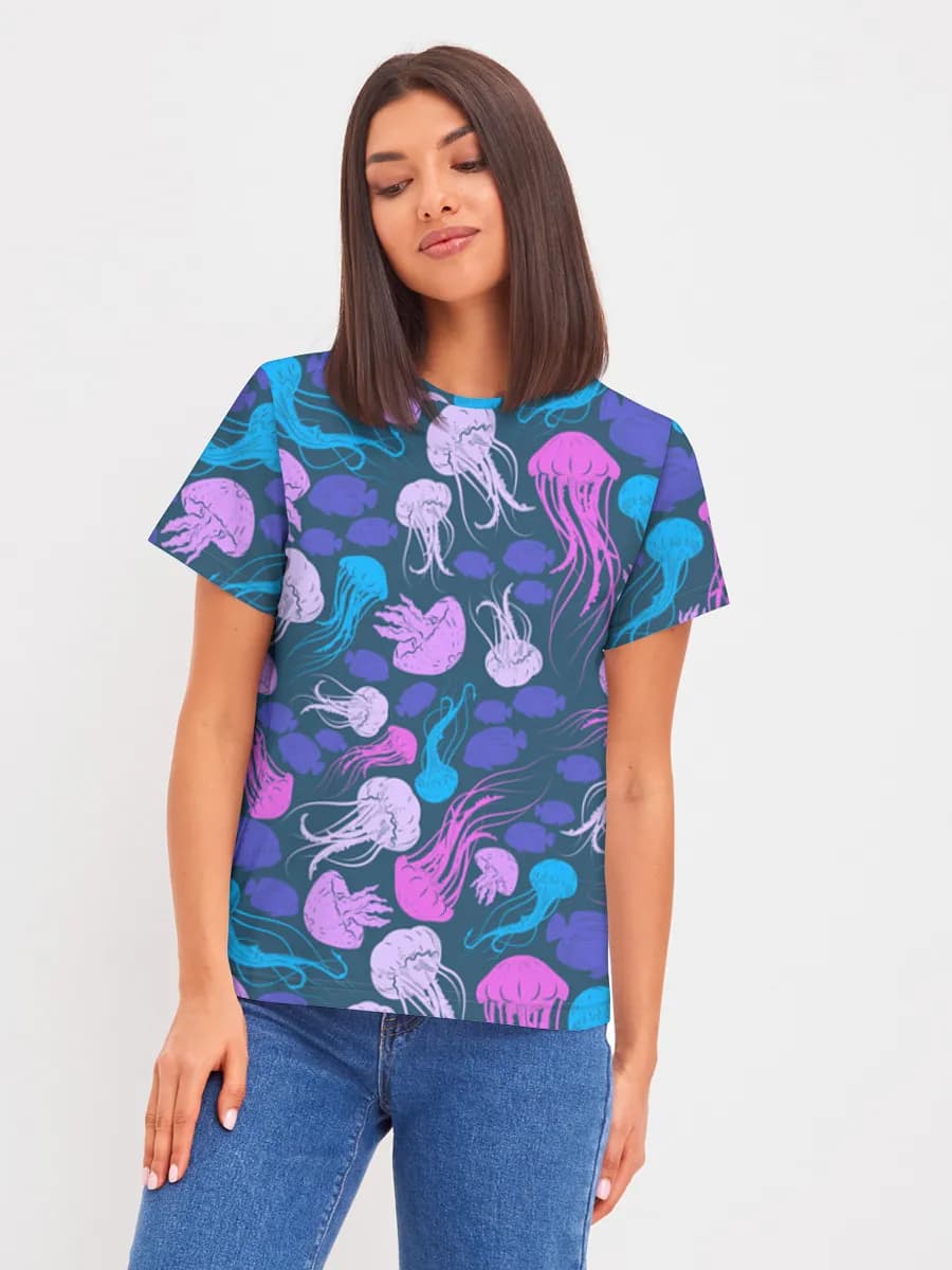 Camiseta básica de algodón para mujer