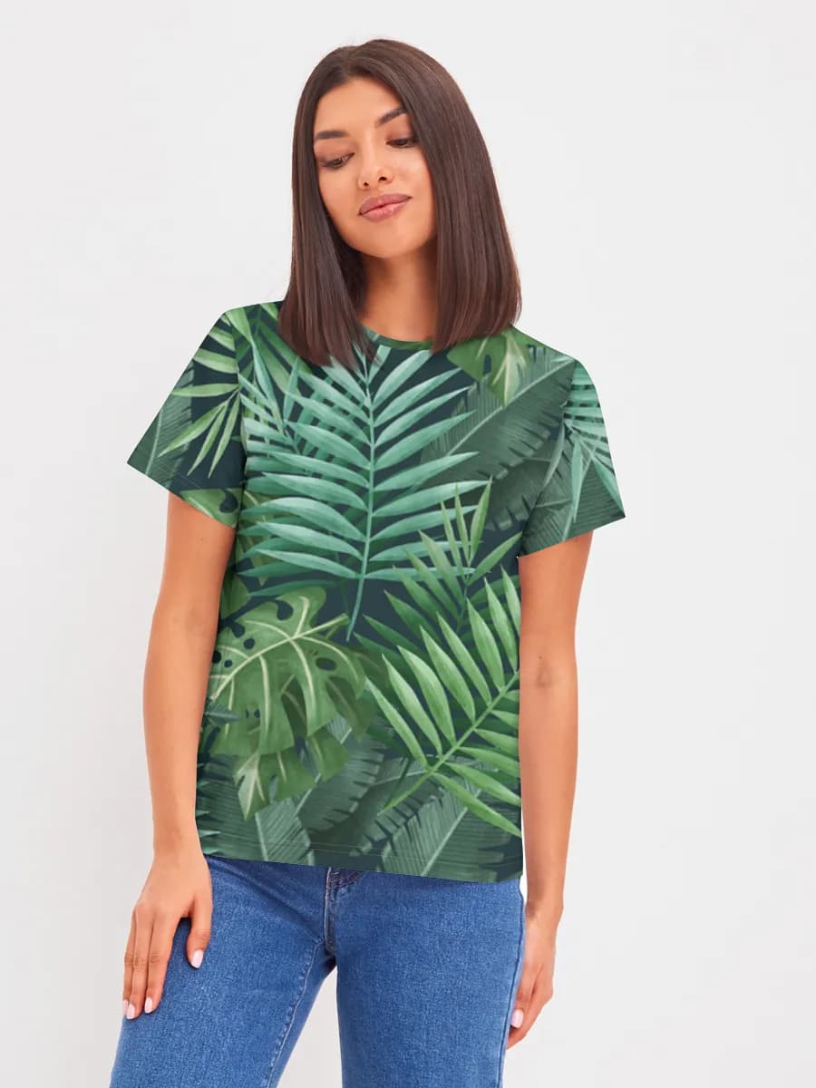 Camiseta básica de algodón para mujer