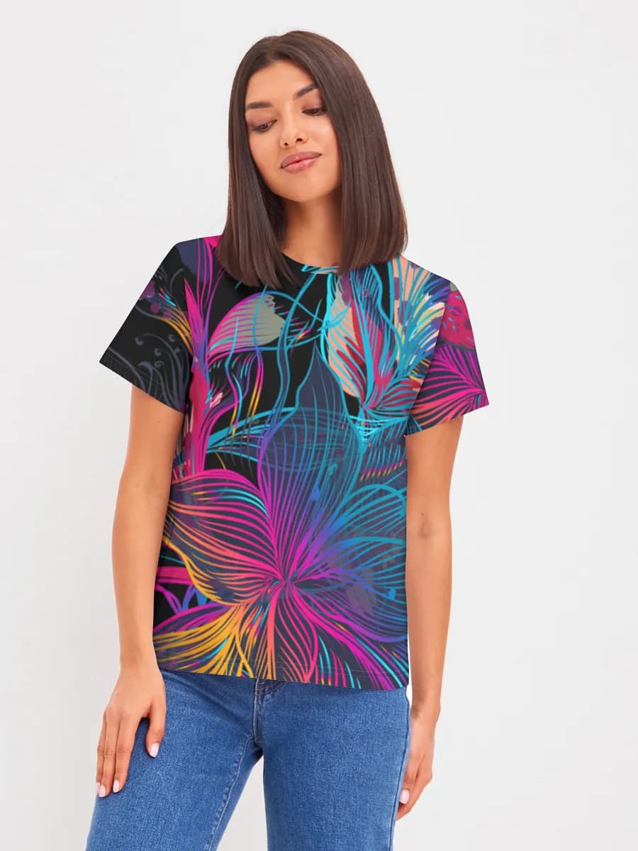 Camiseta básica de algodón para mujer