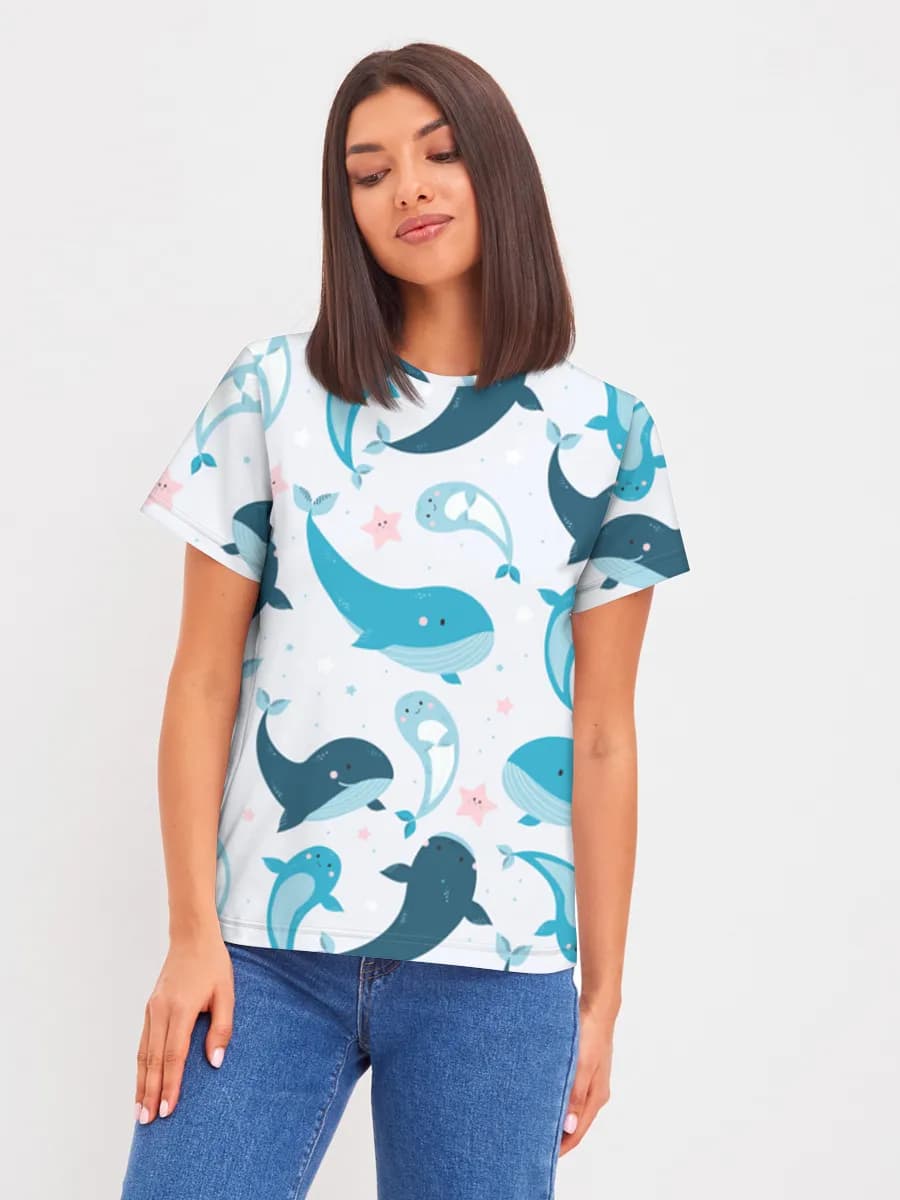 Camiseta básica de algodón para mujer
