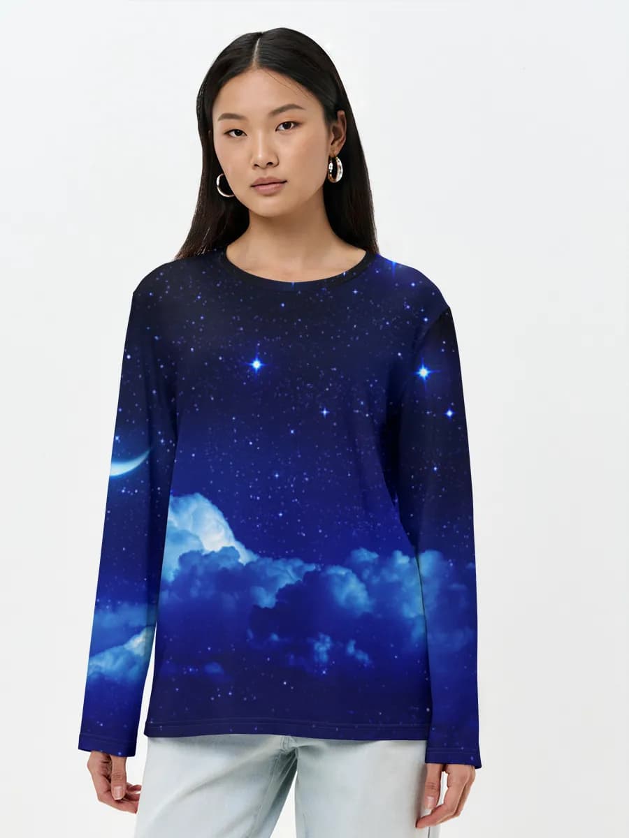 Damen Baumwoll Langarmshirt
