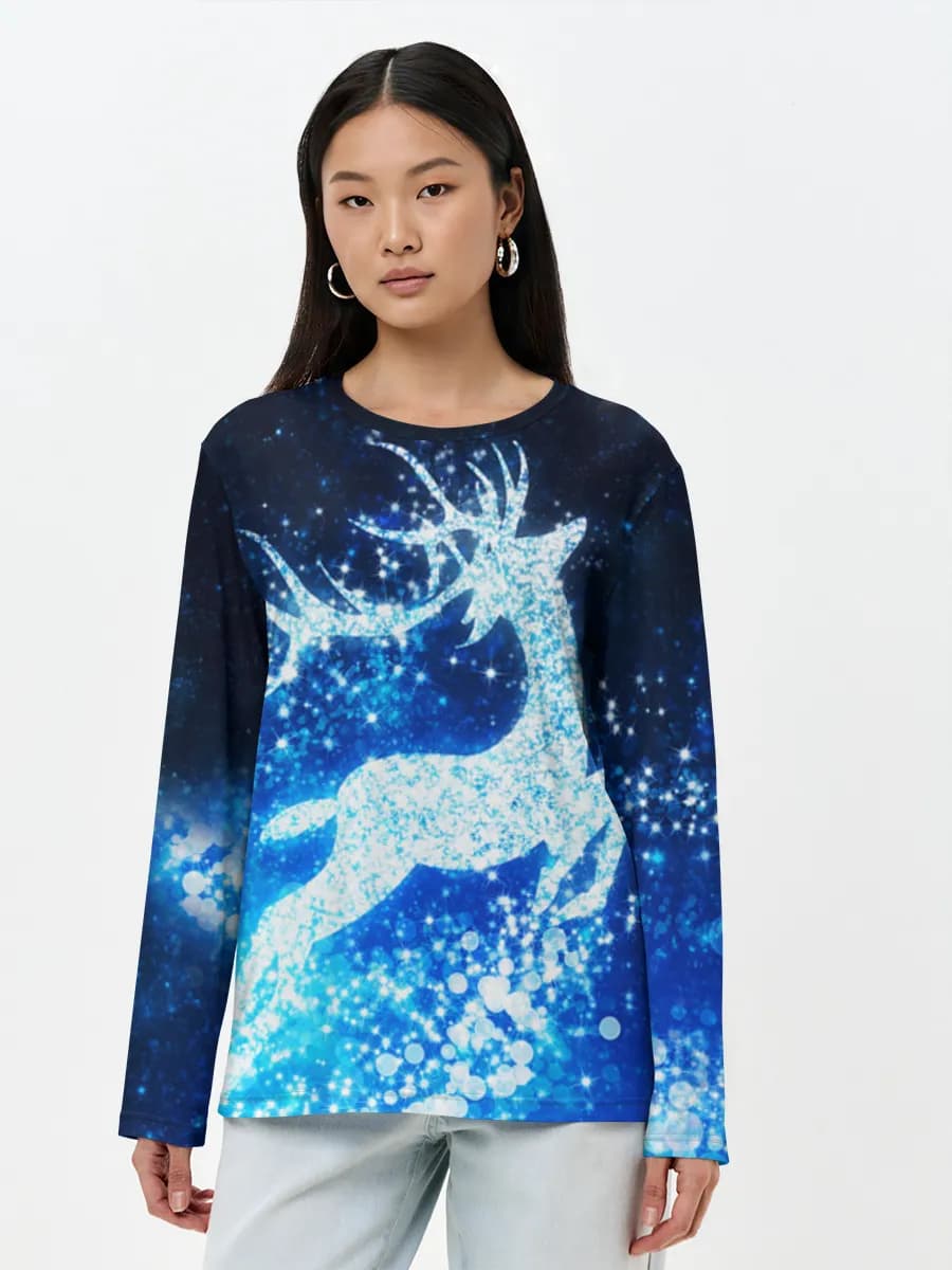 Damen Baumwoll Langarmshirt