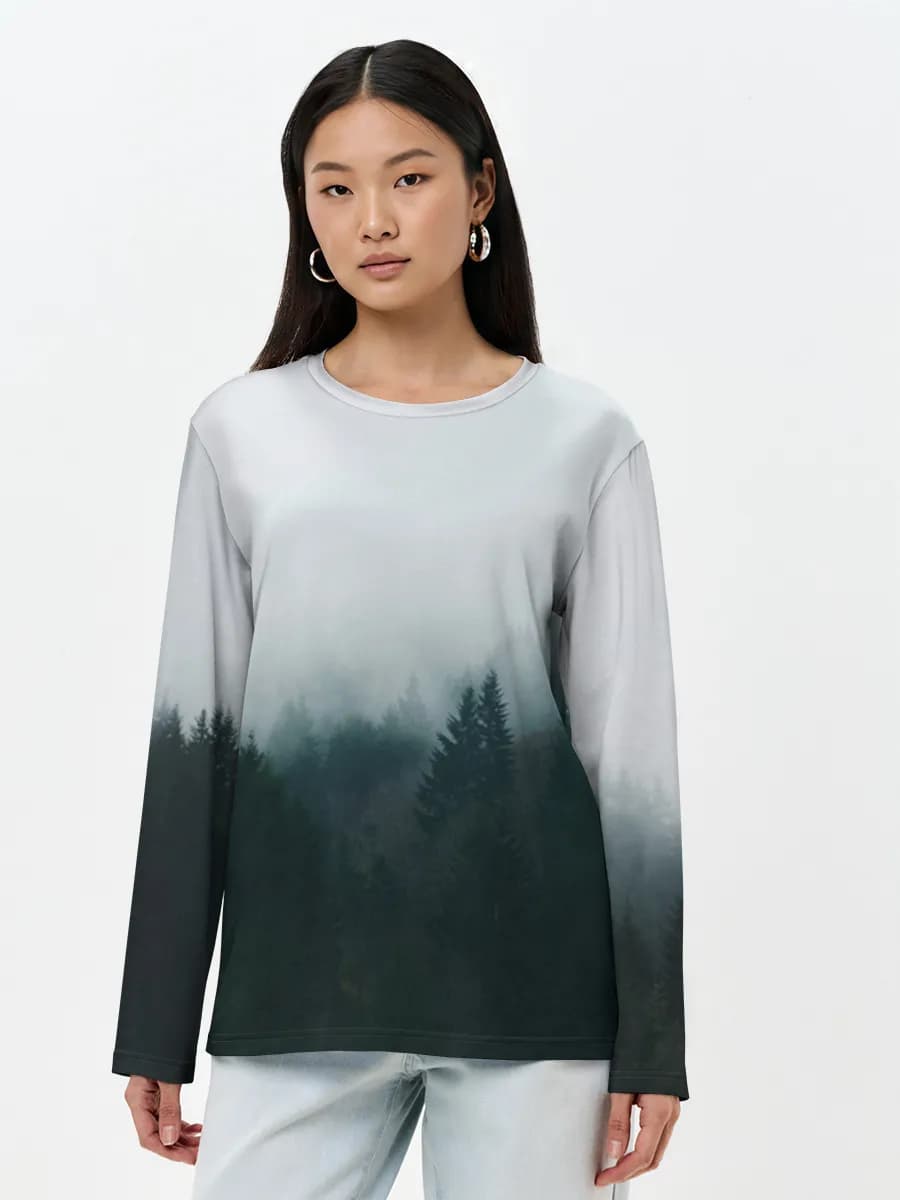 Damen Baumwoll Langarmshirt