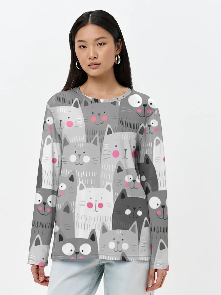 Women's long sleeve shirt. Cotton