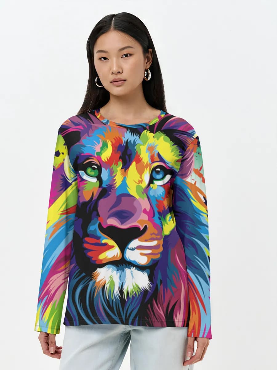 Damen Baumwoll Langarmshirt