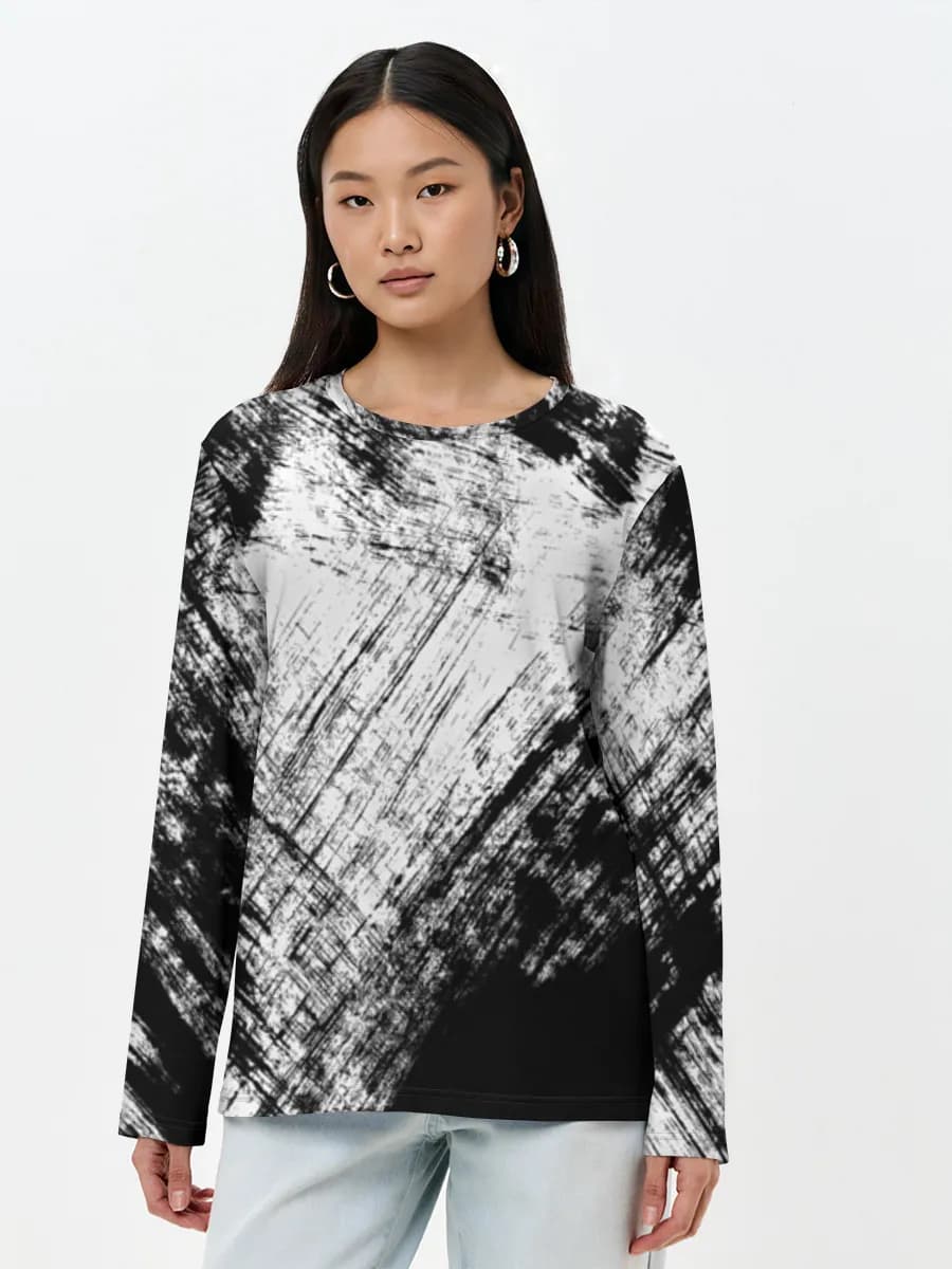 Camisa de manga larga para mujer. Algodón.