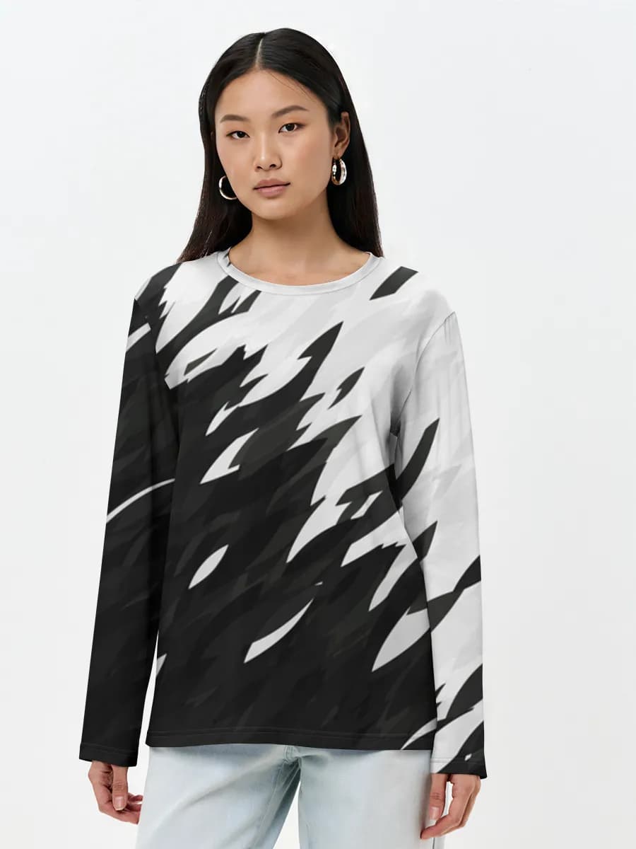 Damen Baumwoll Langarmshirt