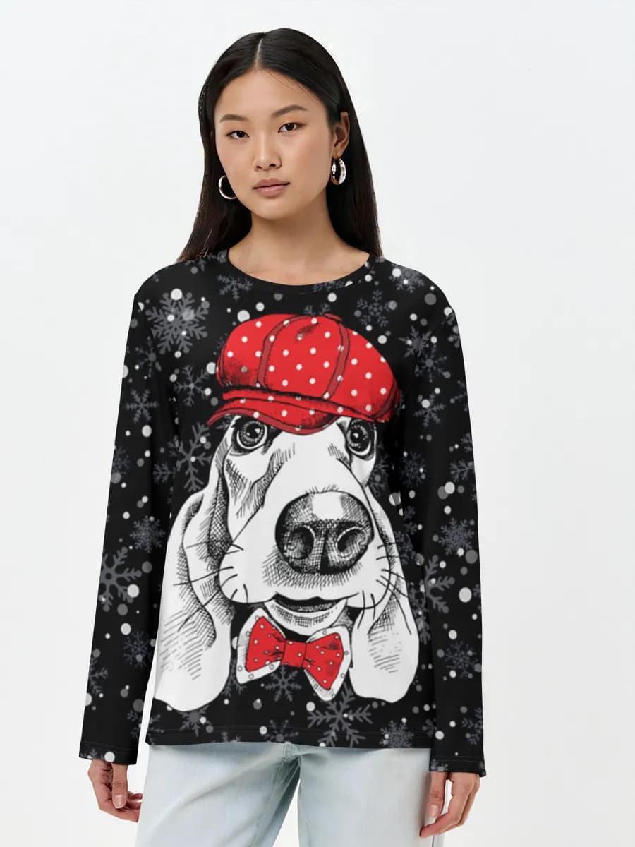 T-shirt Coton Manches Longues Femme