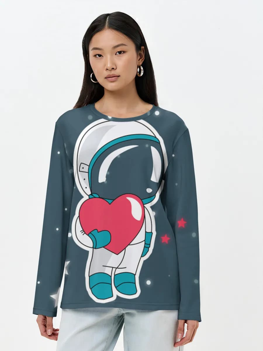 T-shirt Coton Manches Longues Femme
