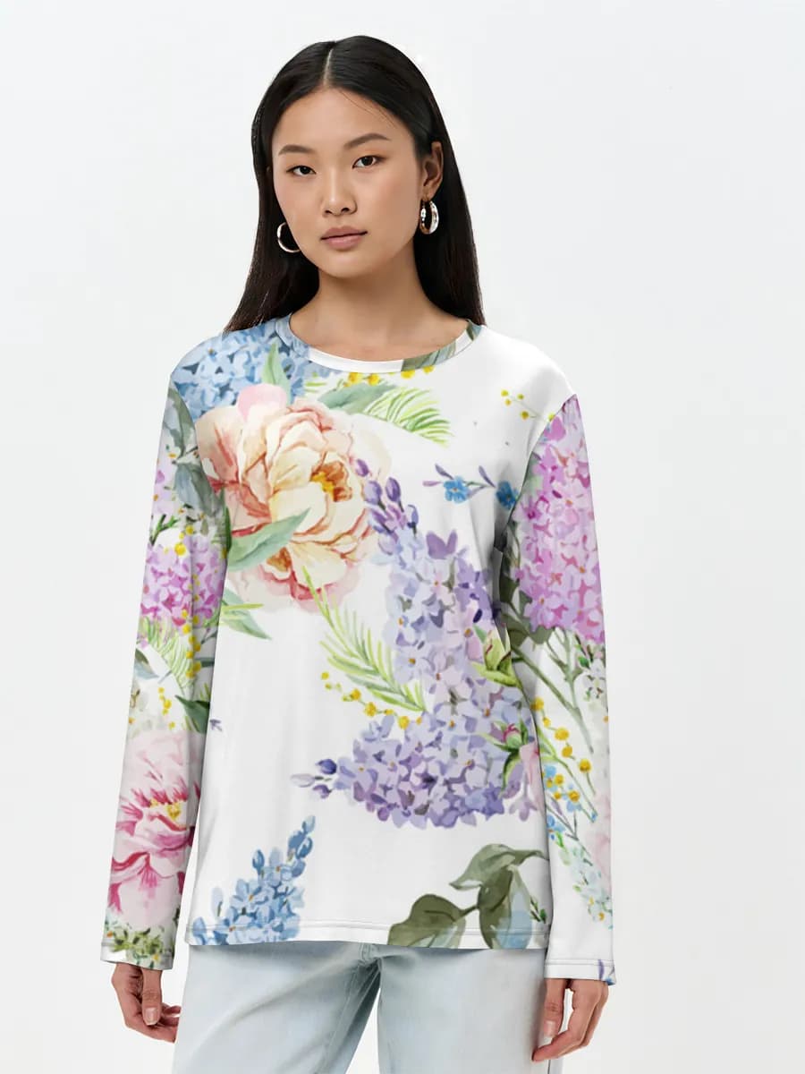 Camisa de manga larga para mujer. Algodón.