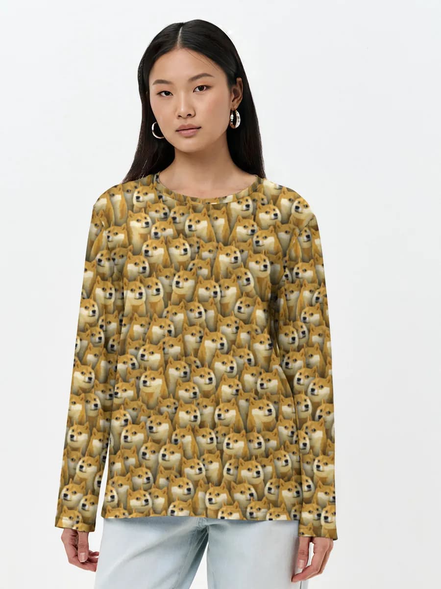 Damen Baumwoll Langarmshirt