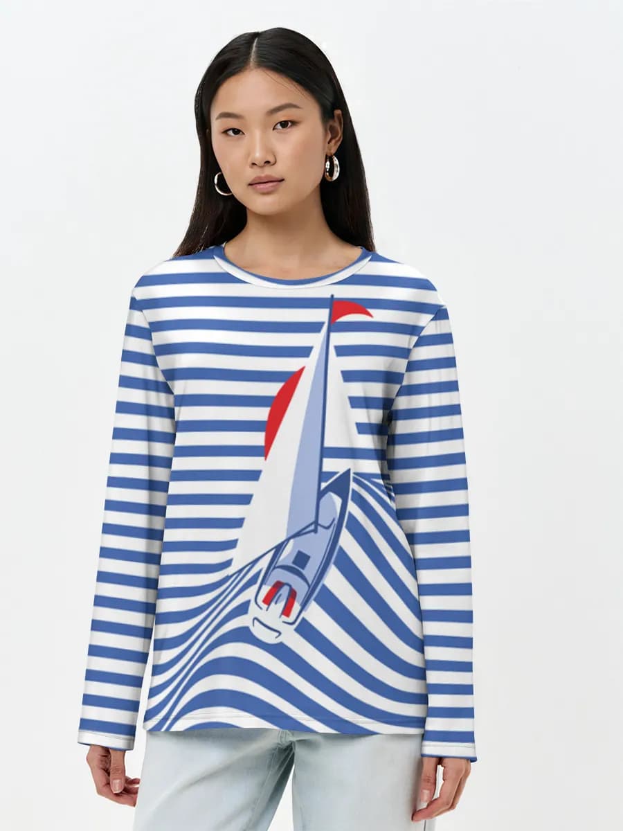 Camisa de manga larga para mujer. Algodón.