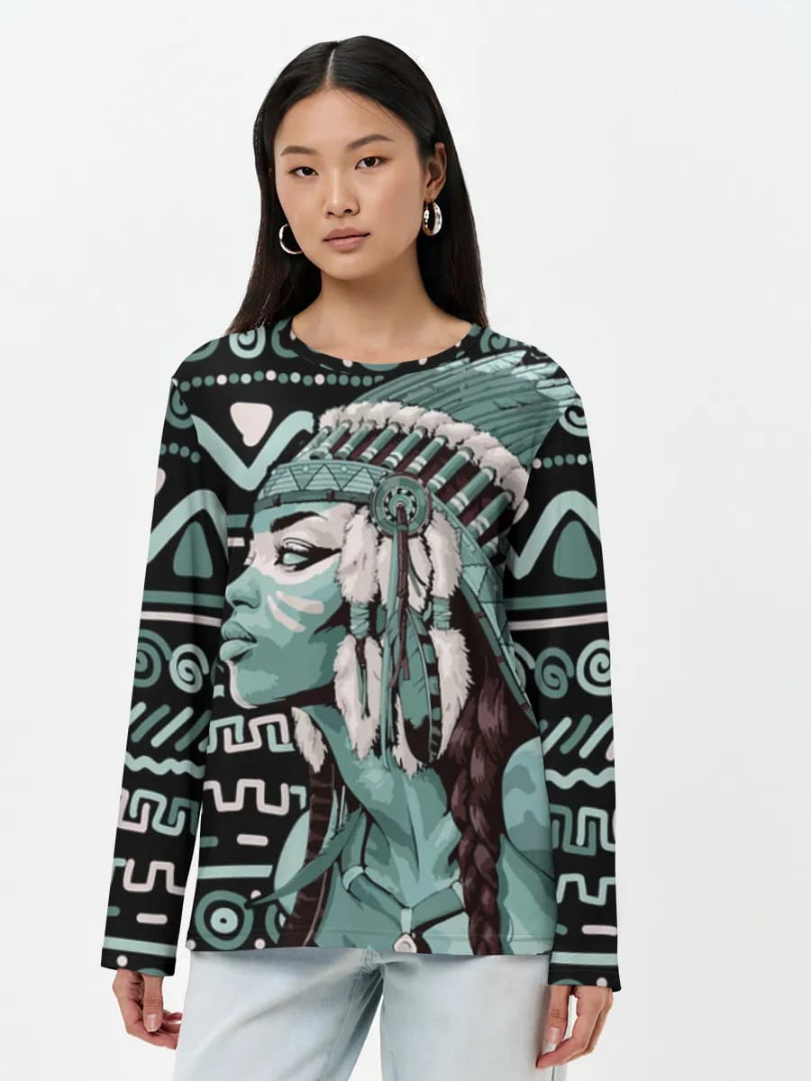 Women's long sleeve shirt. Cotton
