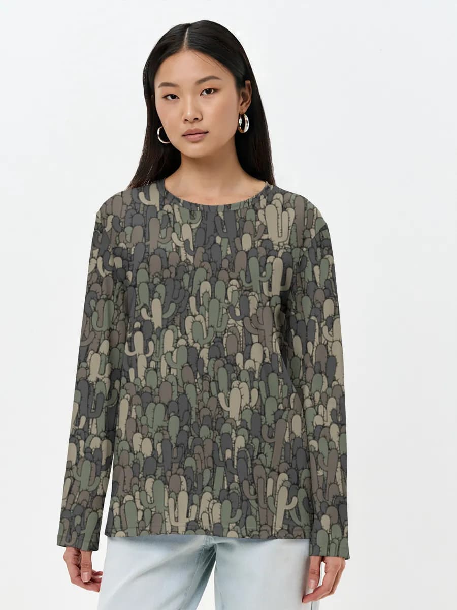 Camisa de manga larga para mujer. Algodón.