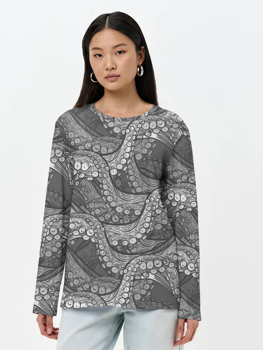 T-shirt Coton Manches Longues Femme
