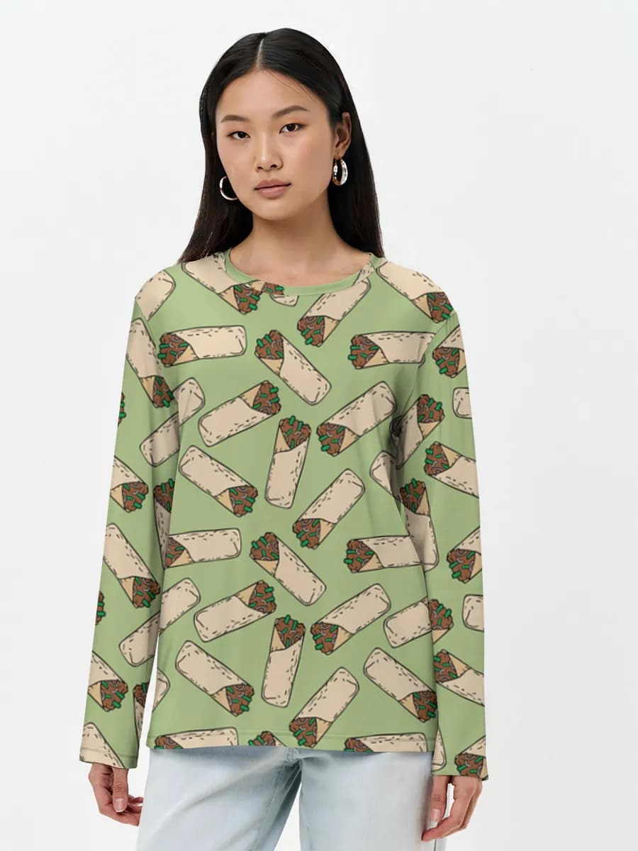 Damen Baumwoll Langarmshirt