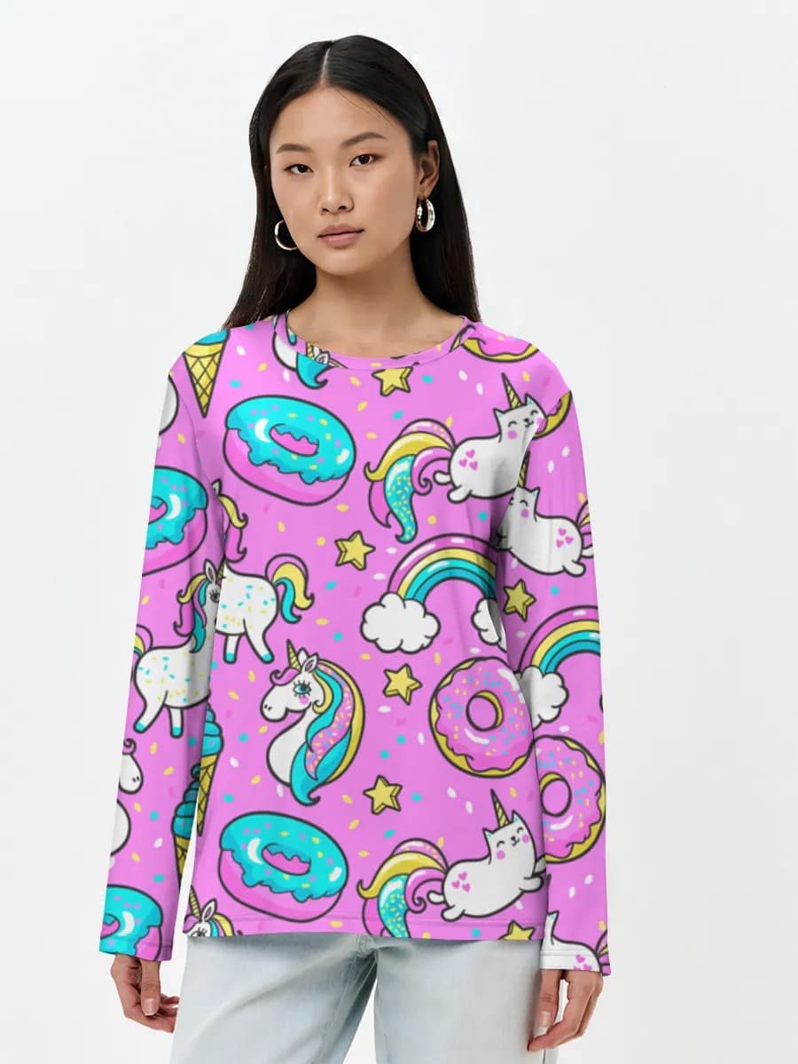 Camisa de manga larga para mujer. Algodón.