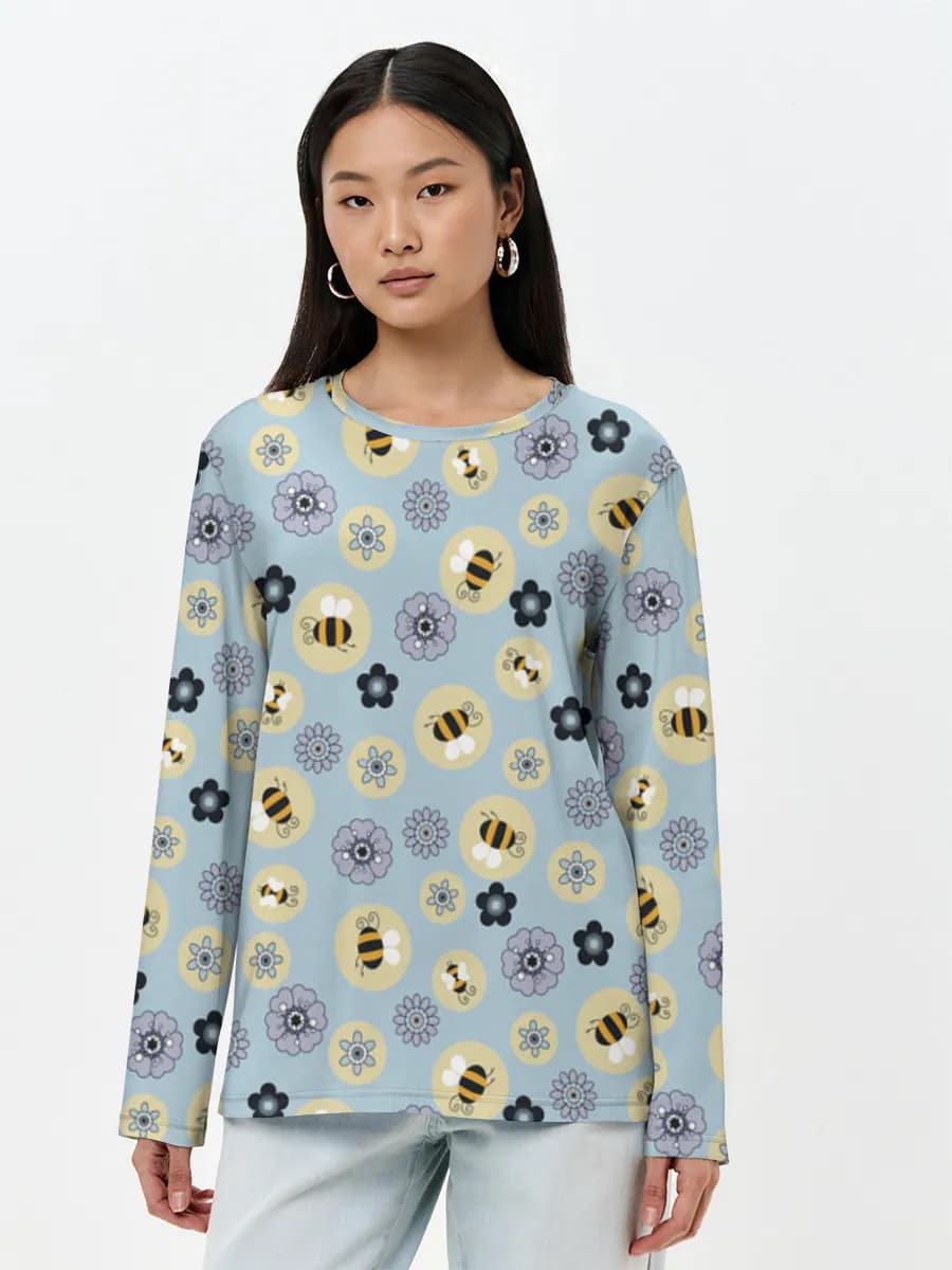 Camisa de manga larga para mujer. Algodón.