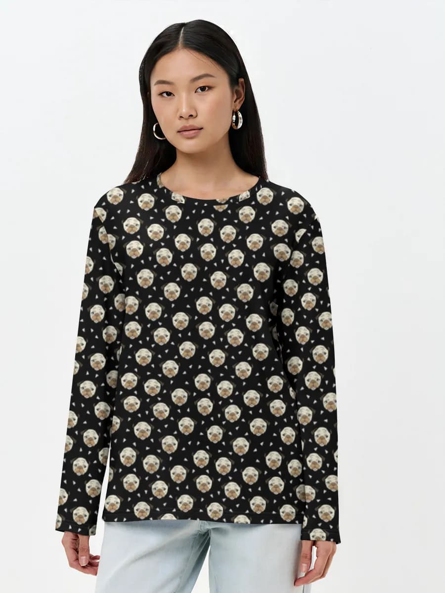Damen Baumwoll Langarmshirt