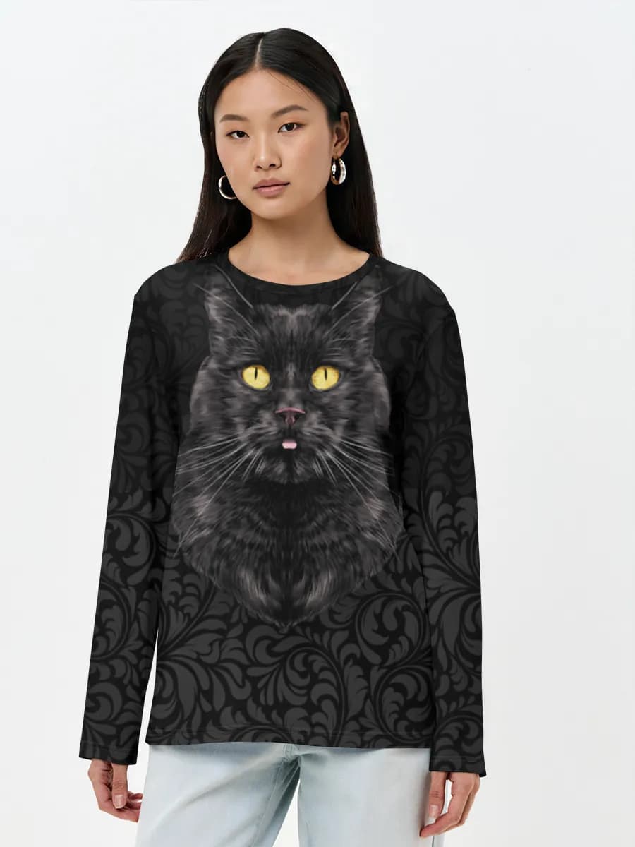 Damen Baumwoll Langarmshirt